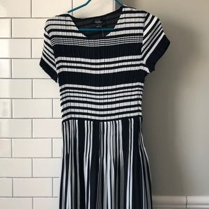black + white stripe dress